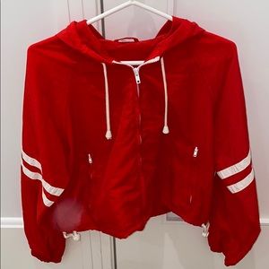 Brandy Melville Red and White Jacket
